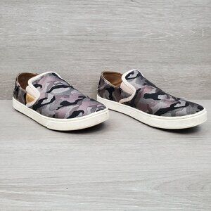OluKai Pehuea Pa'i pink and gray camo loafers